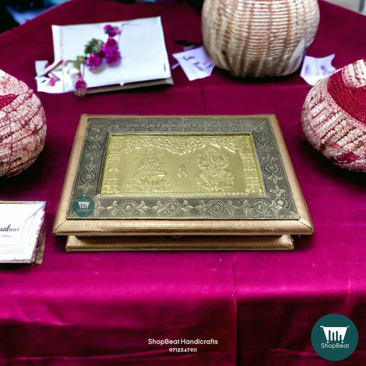 German Oxidised Wooden Dry Fruit Box – Lakshmi Ganesh 10x7 Return Gift | ShopBeat