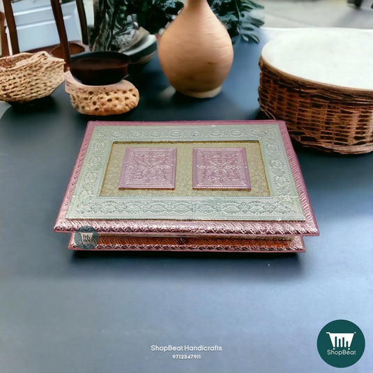 Copper-German Oxidised Wooden Dry Fruit Box 11x7 – Corporate Gift | ShopBeat