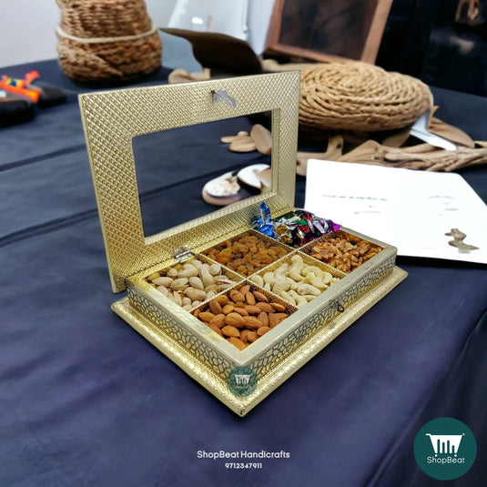 German Oxidised Wooden Dry Fruit Box – Acrylic Window 12x8 Modern Gift | ShopBeat