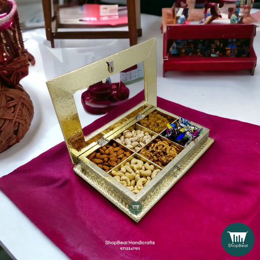 German Oxidised Wooden Dry Fruit Box – Acrylic Window-2 12x8 Return Gift | ShopBeat