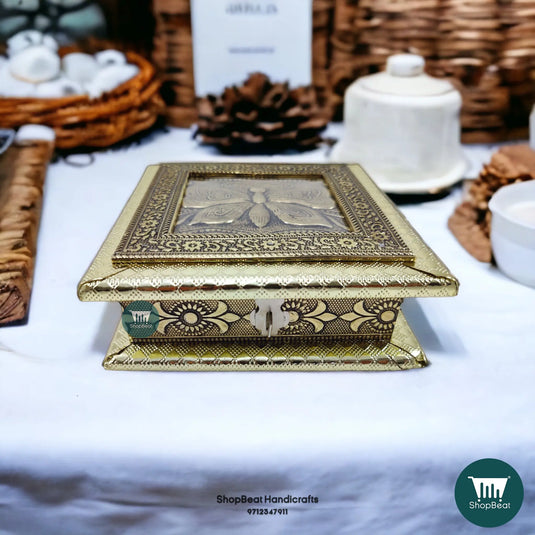German Oxidised Wooden Dry Fruit Box – Butterfly Design 6x6 Gift | ShopBeat
