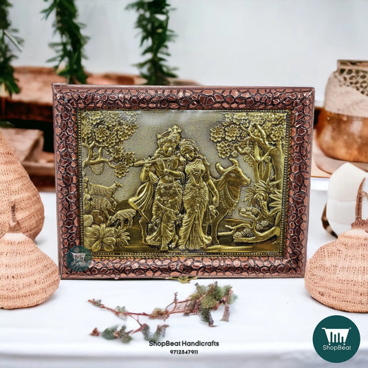 Premium Copper Oxidised Dry Fruit Box – Radhe Krishna 9x7 Gift | ShopBeat