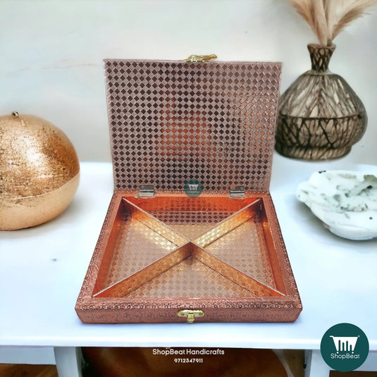 Premium Copper Oxidised Dry Fruit Box – Radhe Krishna 9x7 Gift | ShopBeat