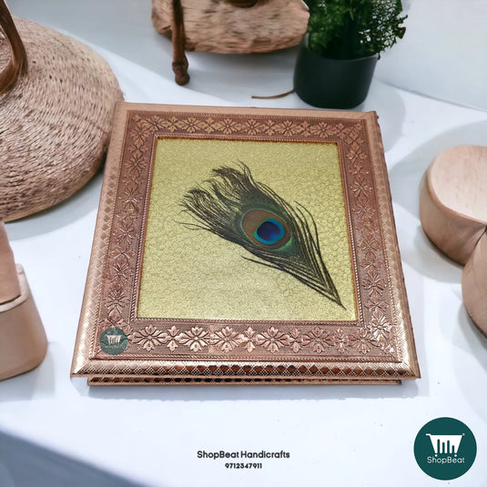 Copper Oxidised Wooden Dry Fruit Box – Radhe Design 10x10 Gift | ShopBeat