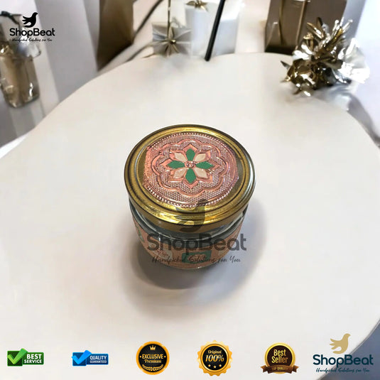 Copper Meenakari Glass Jar – 350ml Round Decorative Gift Jar