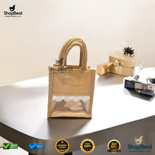 Natural Eco-Friendly Jute Gift Bag for 1 Jar – Return Gift Packaging