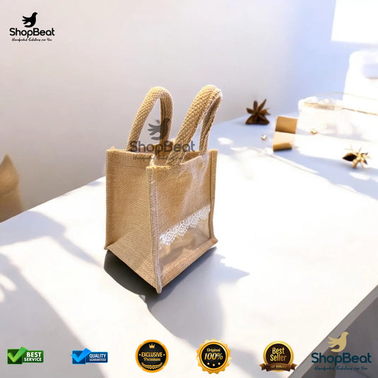 Natural Eco-Friendly Jute Gift Bag for 1 Jar – Return Gift Packaging