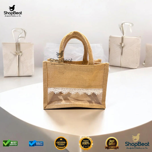 Natural Eco-Friendly Jute Gift Bag for 2 Jars – Sustainable Return Gift Packaging