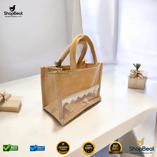 Natural Eco-Friendly Jute Gift Bag for 2 Jars – Sustainable Return Gift Packaging