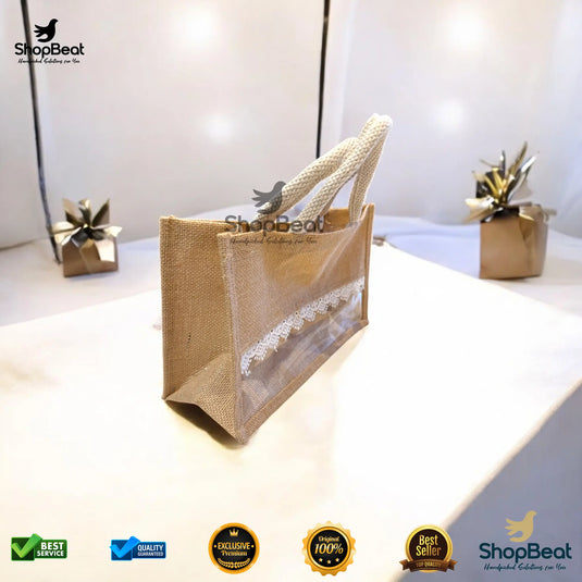 Natural Eco-Friendly Jute Gift Bag for 3 Jars – Reusable Return Gift Bag