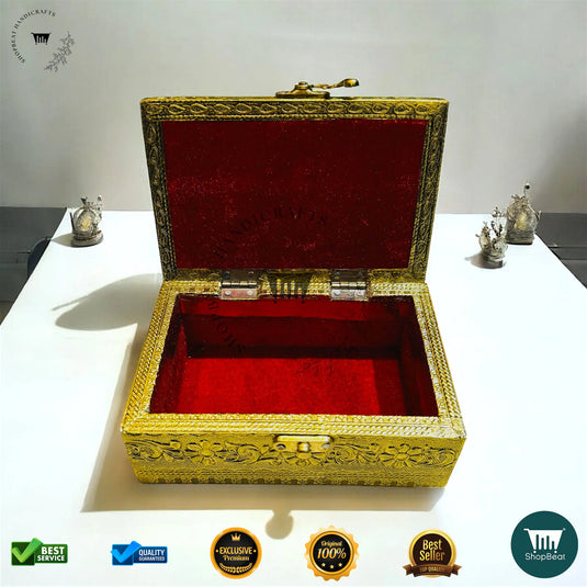Golden Oxidised Multipurpose Box – 4x6 Inch Pooja & Jewellery Gift Box