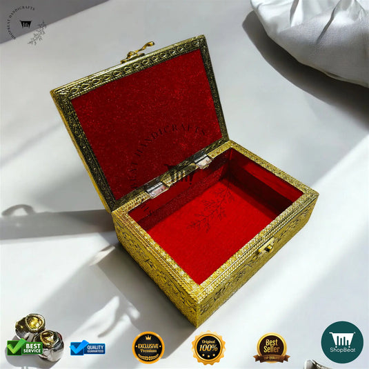 Golden Oxidised Multipurpose Box – 5x7 Inch Pooja & Jewellery Gift Box