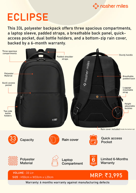 Nasher Miles 33L Backpack | Eclipse