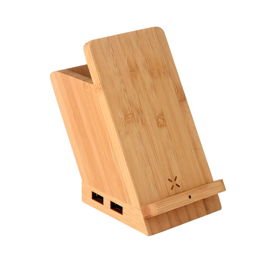 Wangari Maple 15W Wireless Charger & USB Hub With Pen Stand