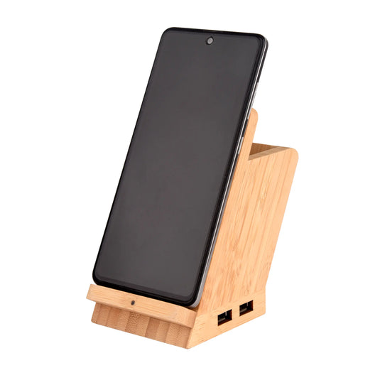 Wangari Maple 15W Wireless Charger & USB Hub With Pen Stand